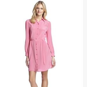 Luna by Josandra silk shirt dress‎ pink
